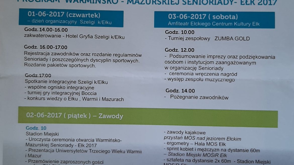 Senioriada Ełk 2017